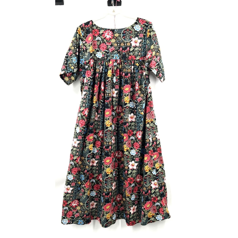 Handmade boho chic cottagecore whimsical art inspired Long Floral Dress L XL - Picture 11 of 15